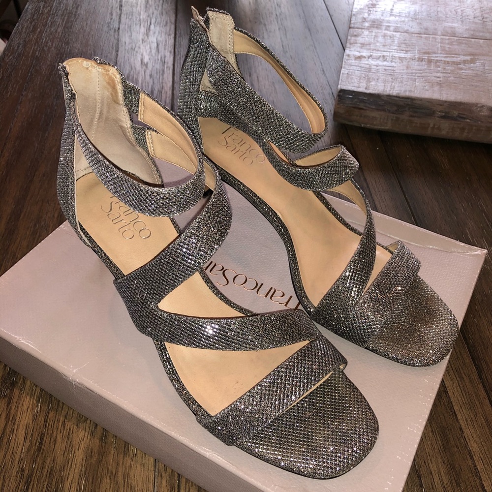 Franco Sarto Pewter Heels 9